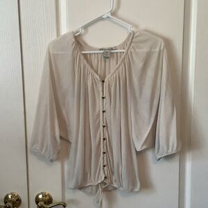 American Rag Cream Peasant Button-Front Blouse